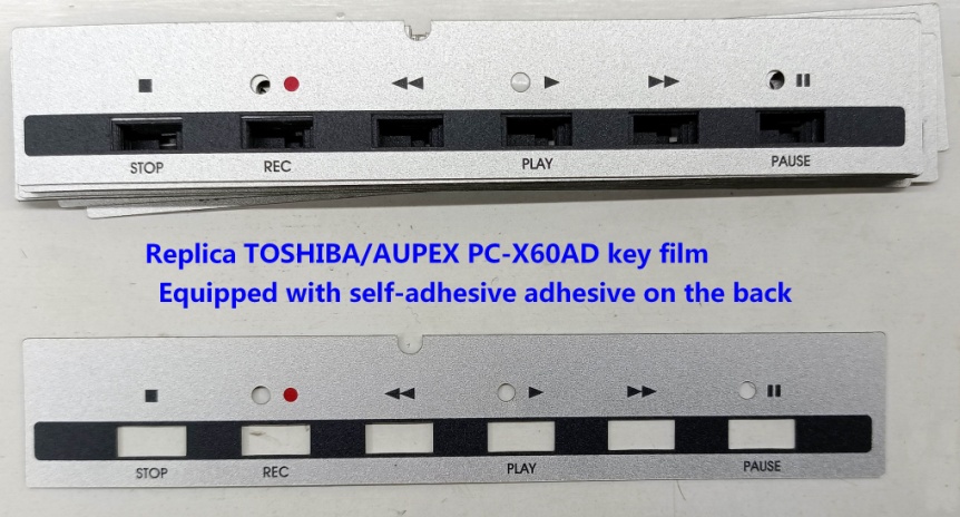 Replica TOSHIBA/AUREX PC-X60AD key film strips with self-adhesive backing
