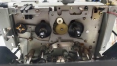 Cassette deck mechanism with the MF01 reel motor in place